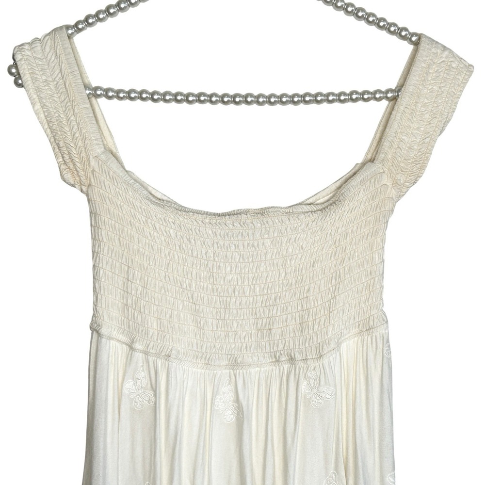 SKY Brand Y2k Boho Fairy Butterfly Lace Babydoll Mini Dress XS Cottage Smocked - Picture 3 of 8